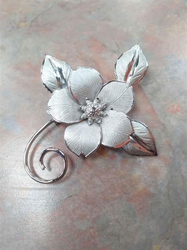 925 Silver Flower Brooch Pin Signed Bond Boyd Sterling Vintage